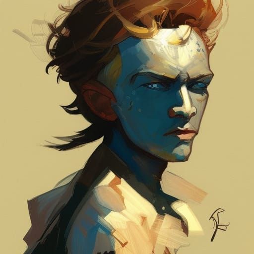 Halfling Rogue Portrait in Nicolas de Stael Style