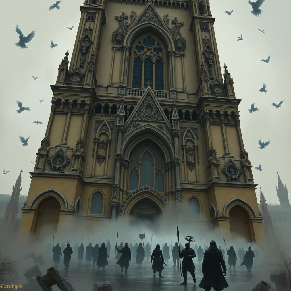 Ethereal Ghost Army at Gothic Cathedral