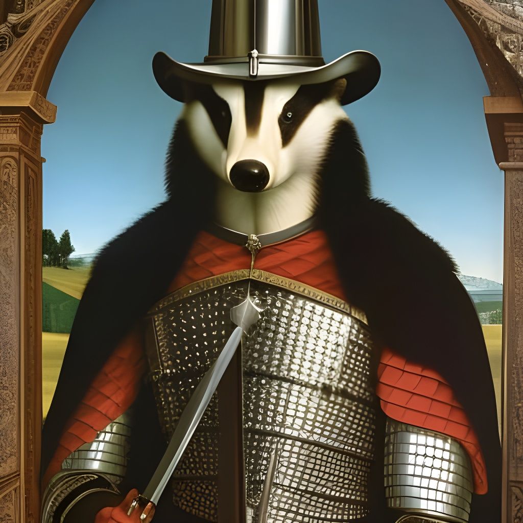 Badger Soldier Portrait in Renaissance Style