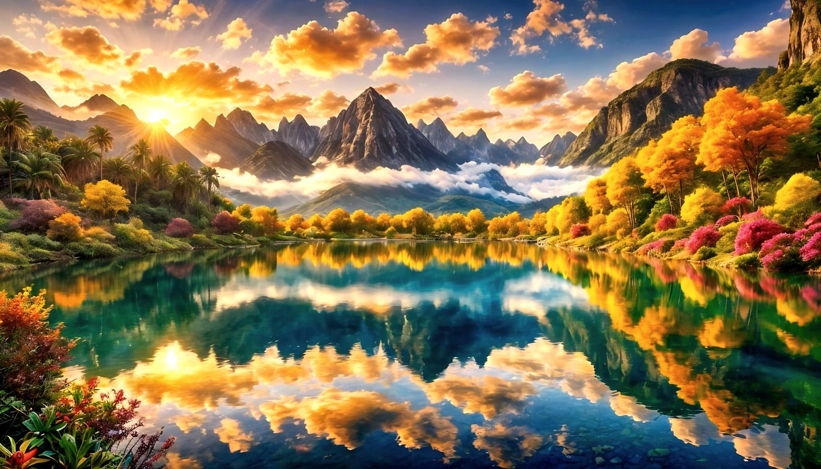 "Serene Sunlit Reflections"