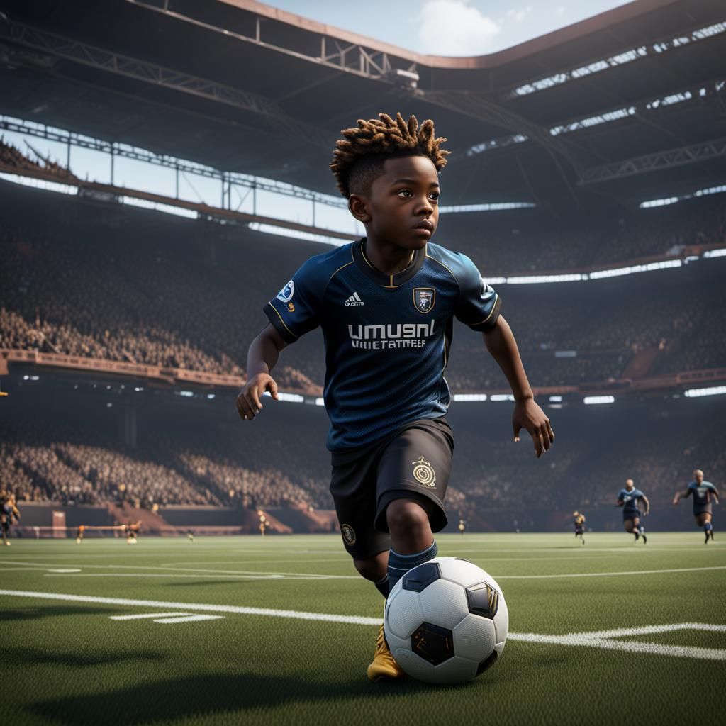 Toddler Football Player: Fantasy Concept Art in 8k