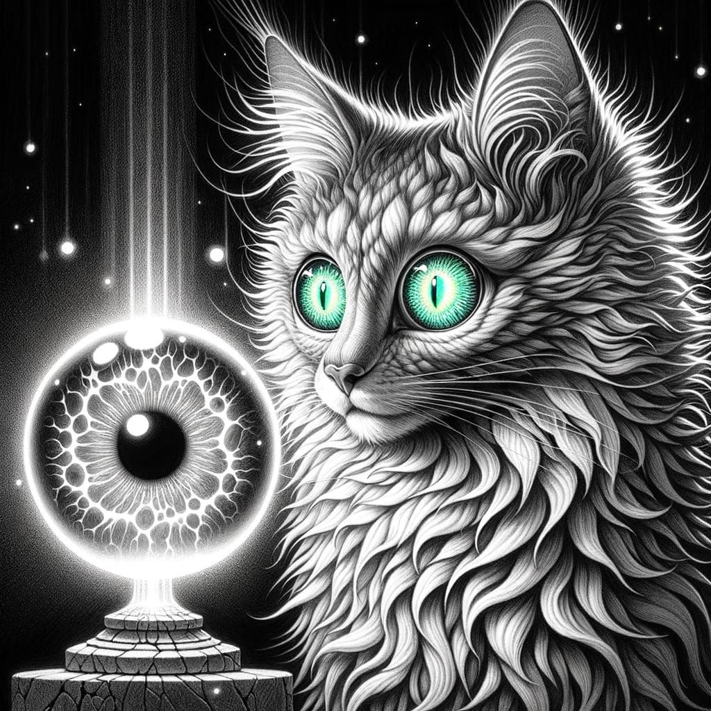 Enchanted Cat in Whimsical World