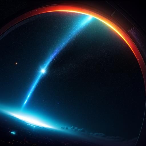 Cosmic Highway to the Moon in Futuristic Style