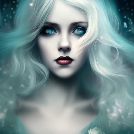 Eerie Victorian Woman with Roses in Gothic Style