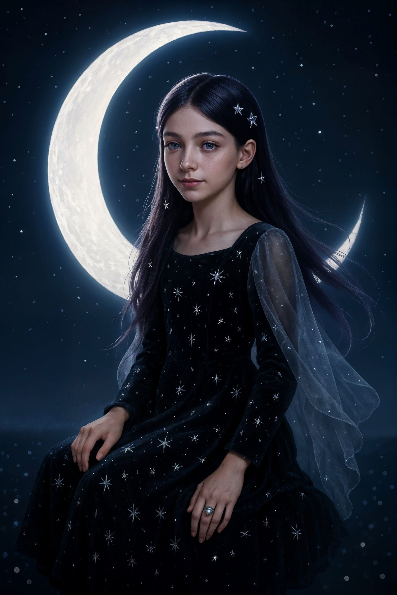 Star Guardian in Moonlit Night Digital Art