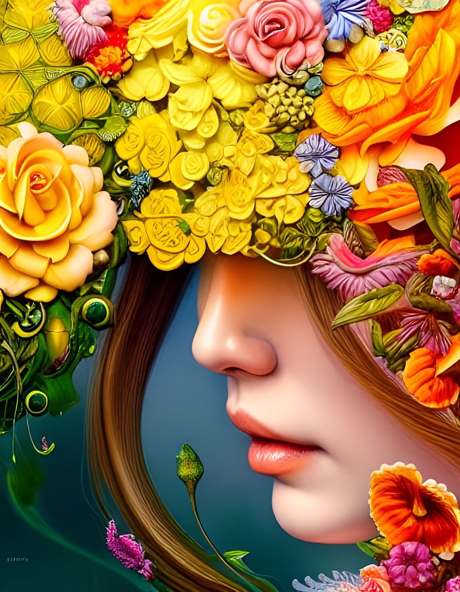 Floral Liquid Beauty: A Hyperrealistic Digital Masterpiece