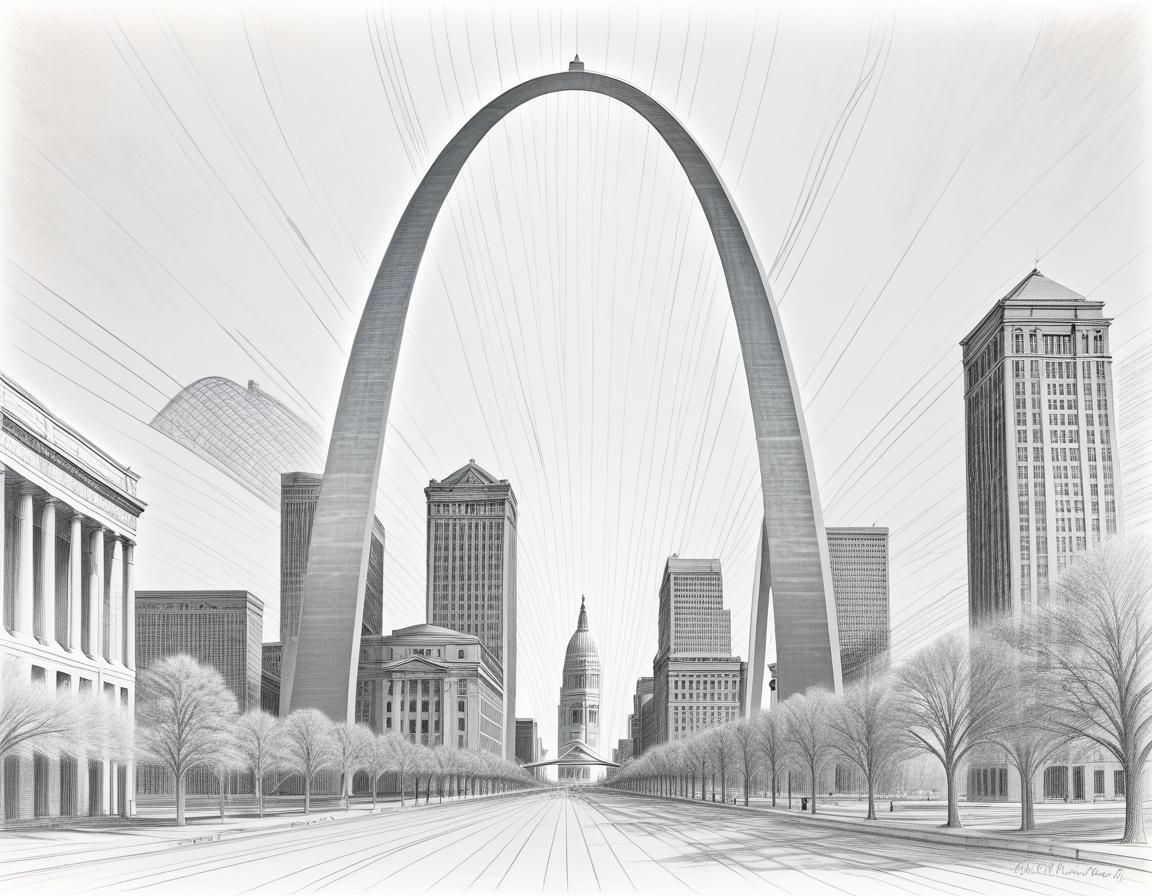 St. Louis Arch: 3D Optical Illusion Sketch