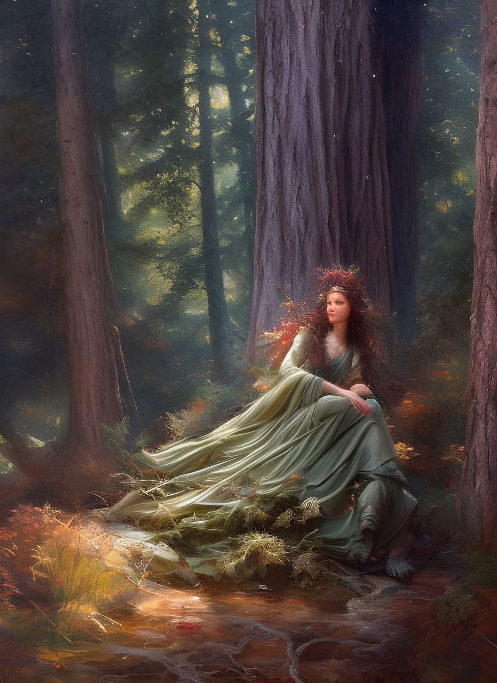 Guiding Light Illuminates Forest Path