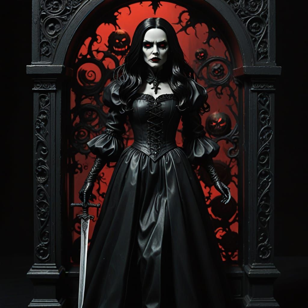Gothic Horror Action Figure in Dramatic Display