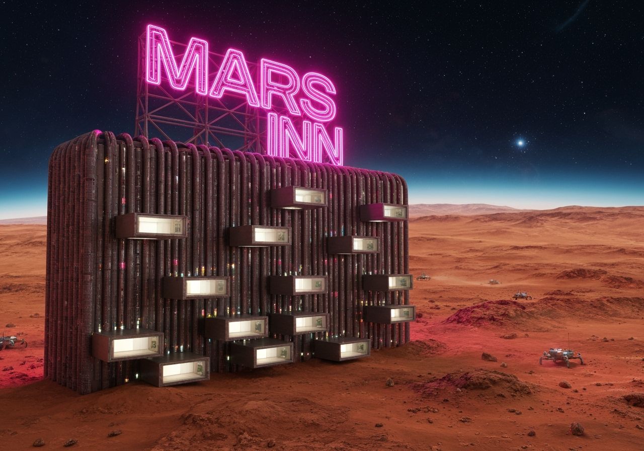 Futuristic Mars Inn Hotel in Outer Space