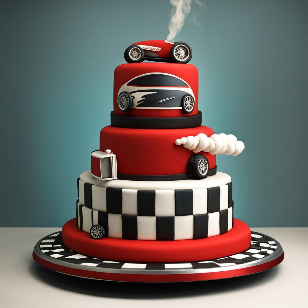 Car theme cake