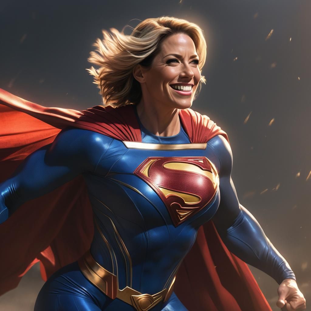 Supergirl Bodybuilder in Alex Ross Comic Style
