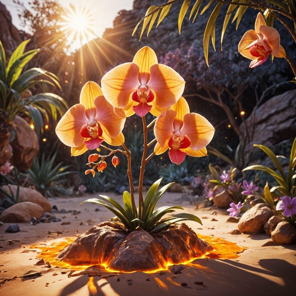 Golden Oasis Tree in Vibrant Bloom