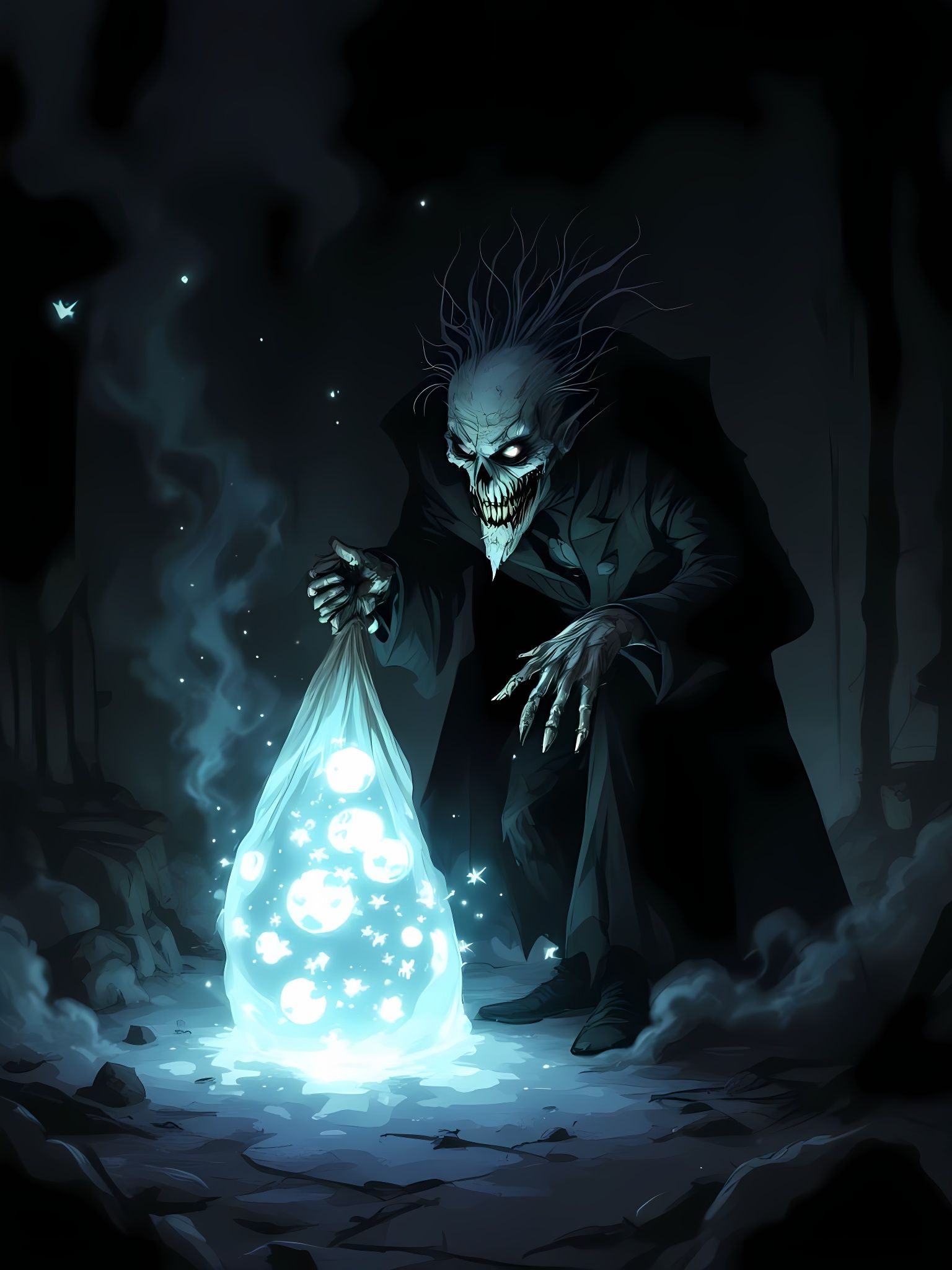 Sinister Dream Thief in Mask and Black Suit