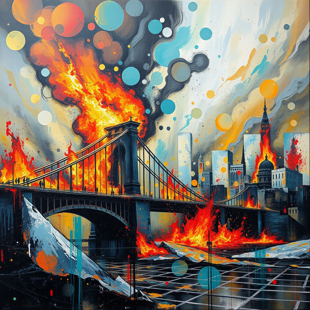 Ashen Temples Amidst Burning World