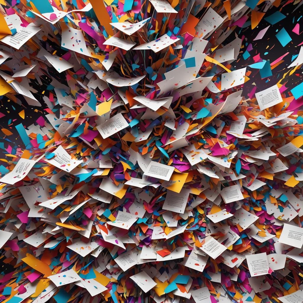 Geometric Abstract: Exploding Book Page in Digital Art