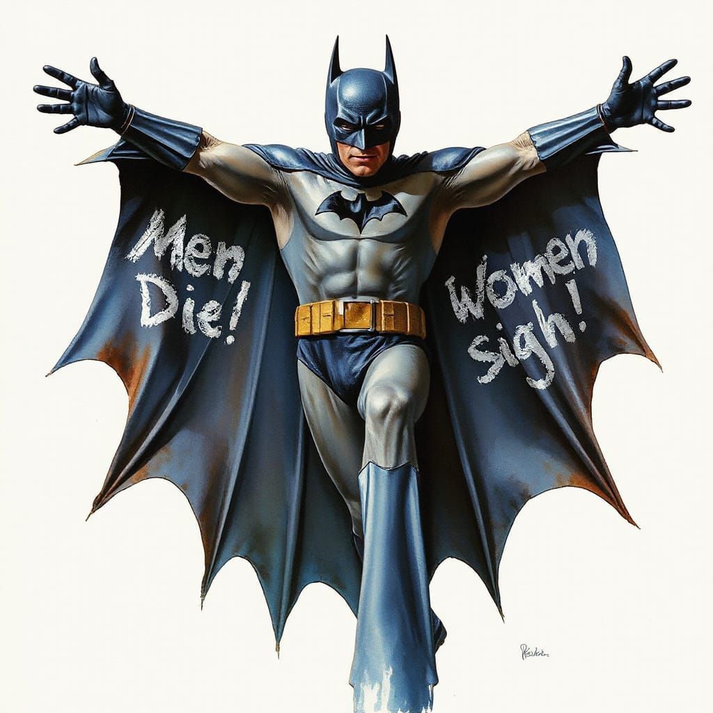 Vibrant 1966 Batman Movie Poster in Watercolor