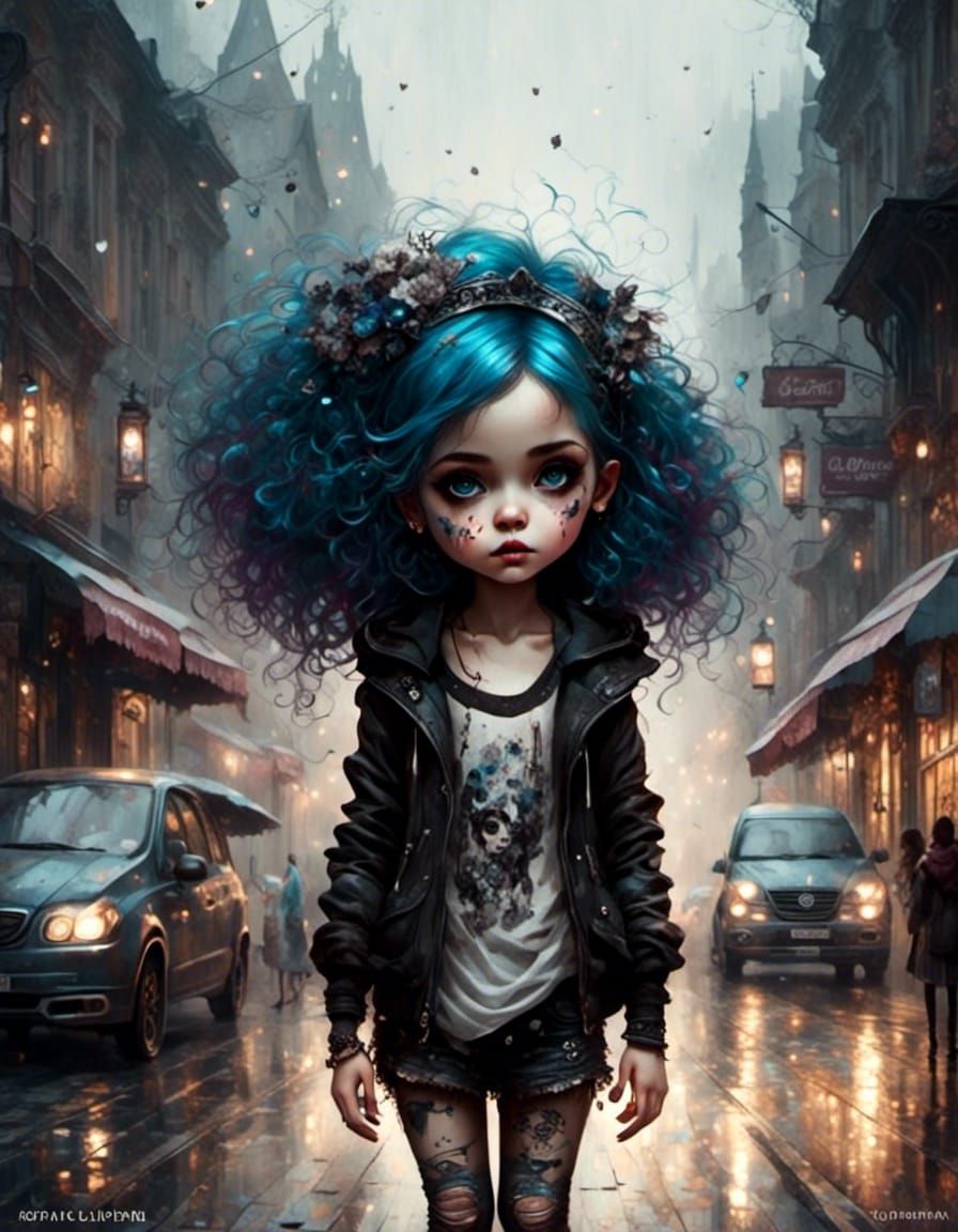 Chibi Street Dancer in Emo Punk Style