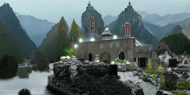 Mystical Mountain Monastery Concept Art