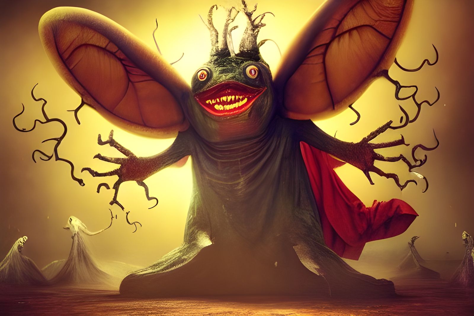 Fast Food Monster in a Bosch-Inspired Horror Style