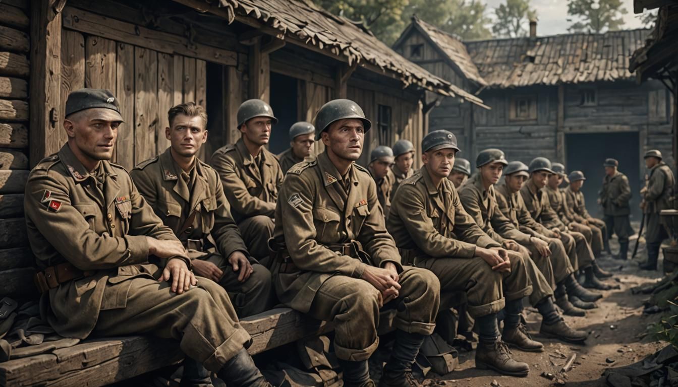 World War II Allied Soldiers in Concentration Camp