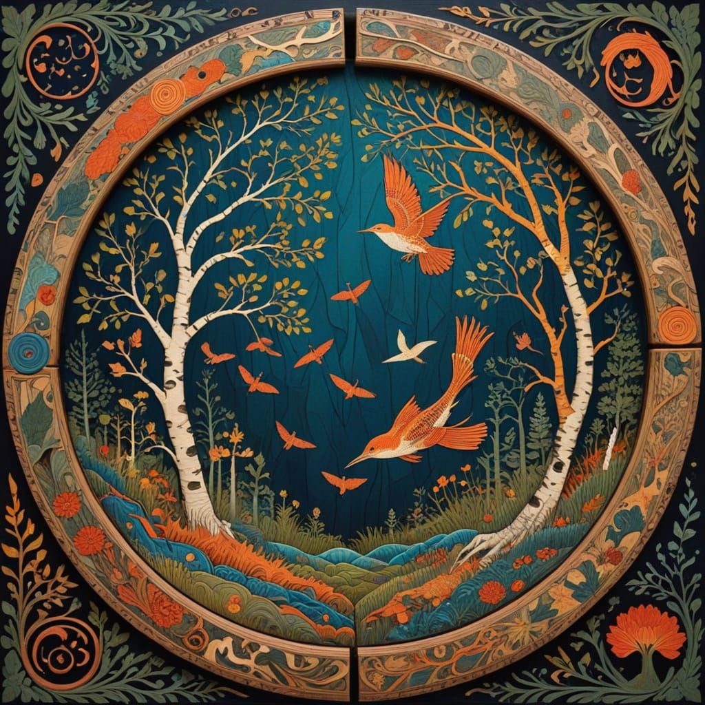 Ancient Folk Art Birch Bark Scrolls