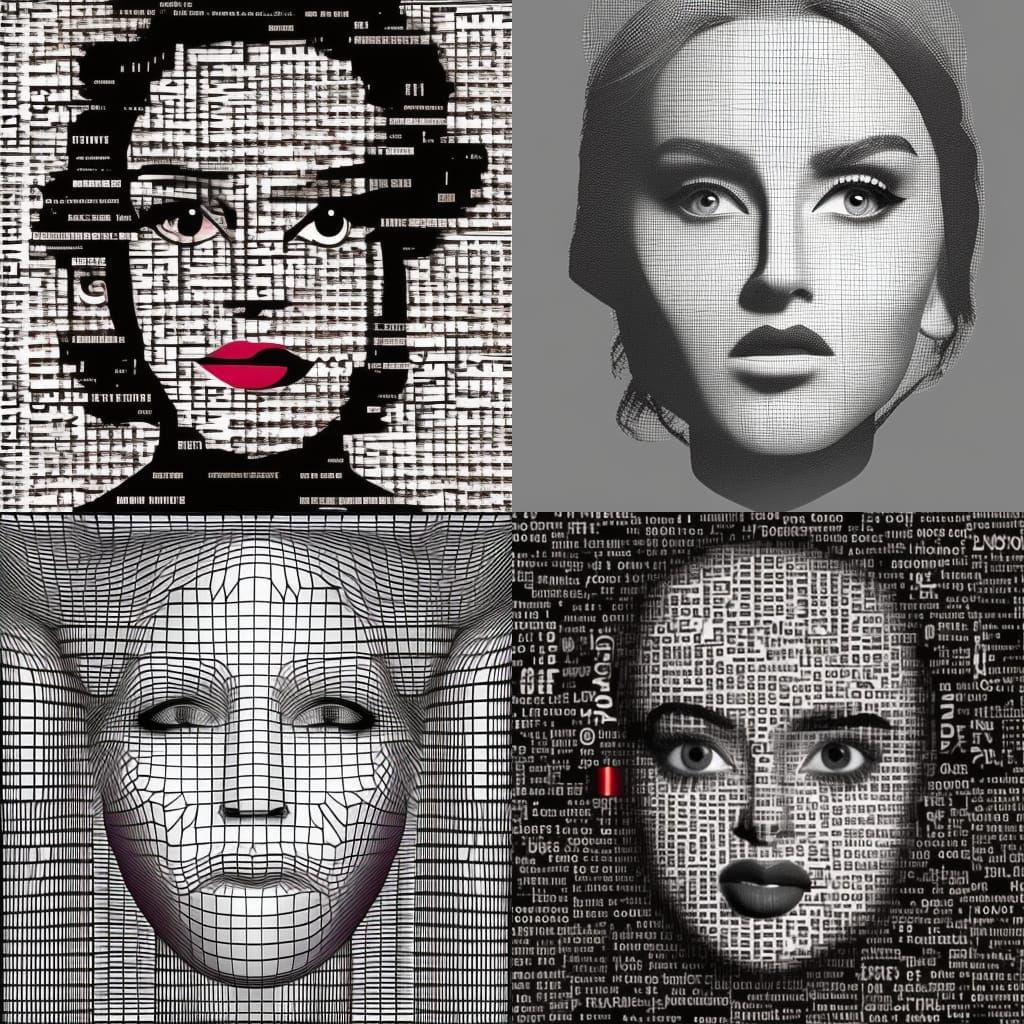 Text Portrait in 3D Optical Illusion Style