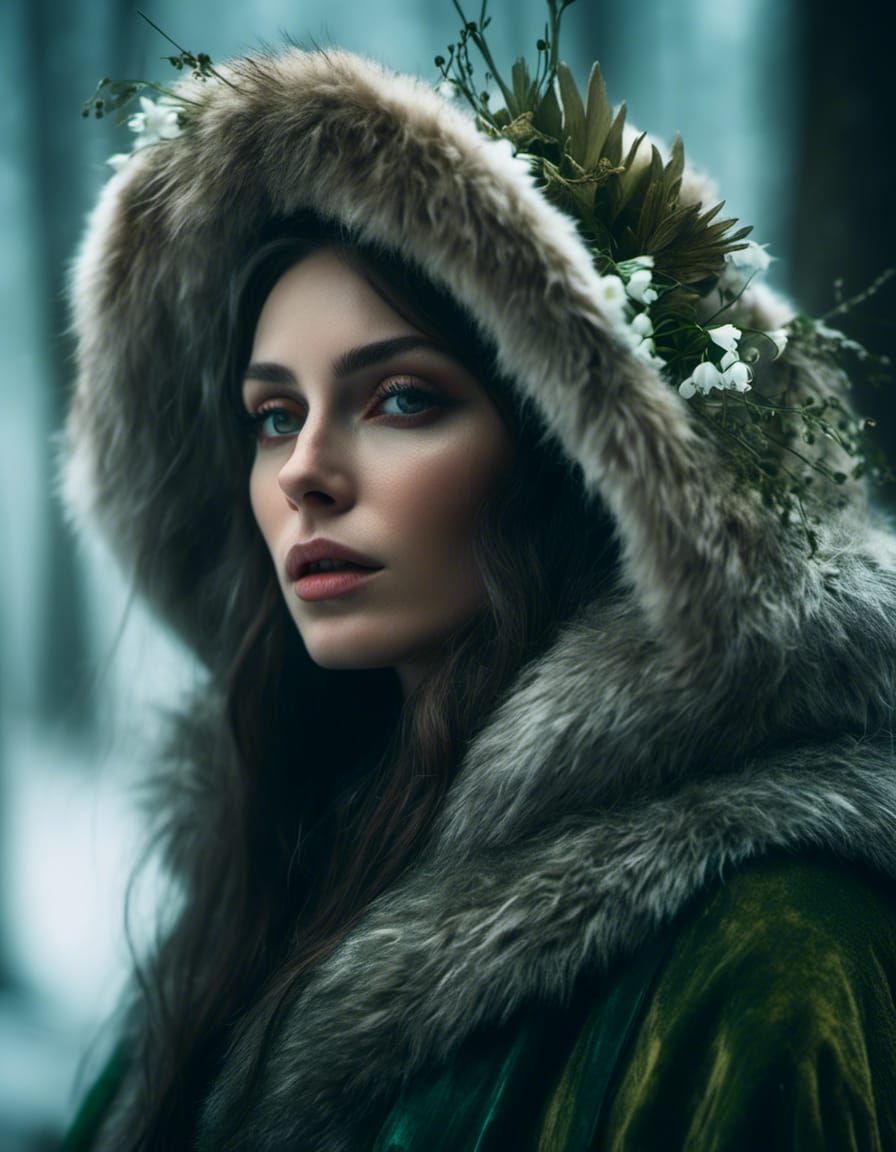 Gorgeous Greek Queen Portrait in Art Nouveau Style