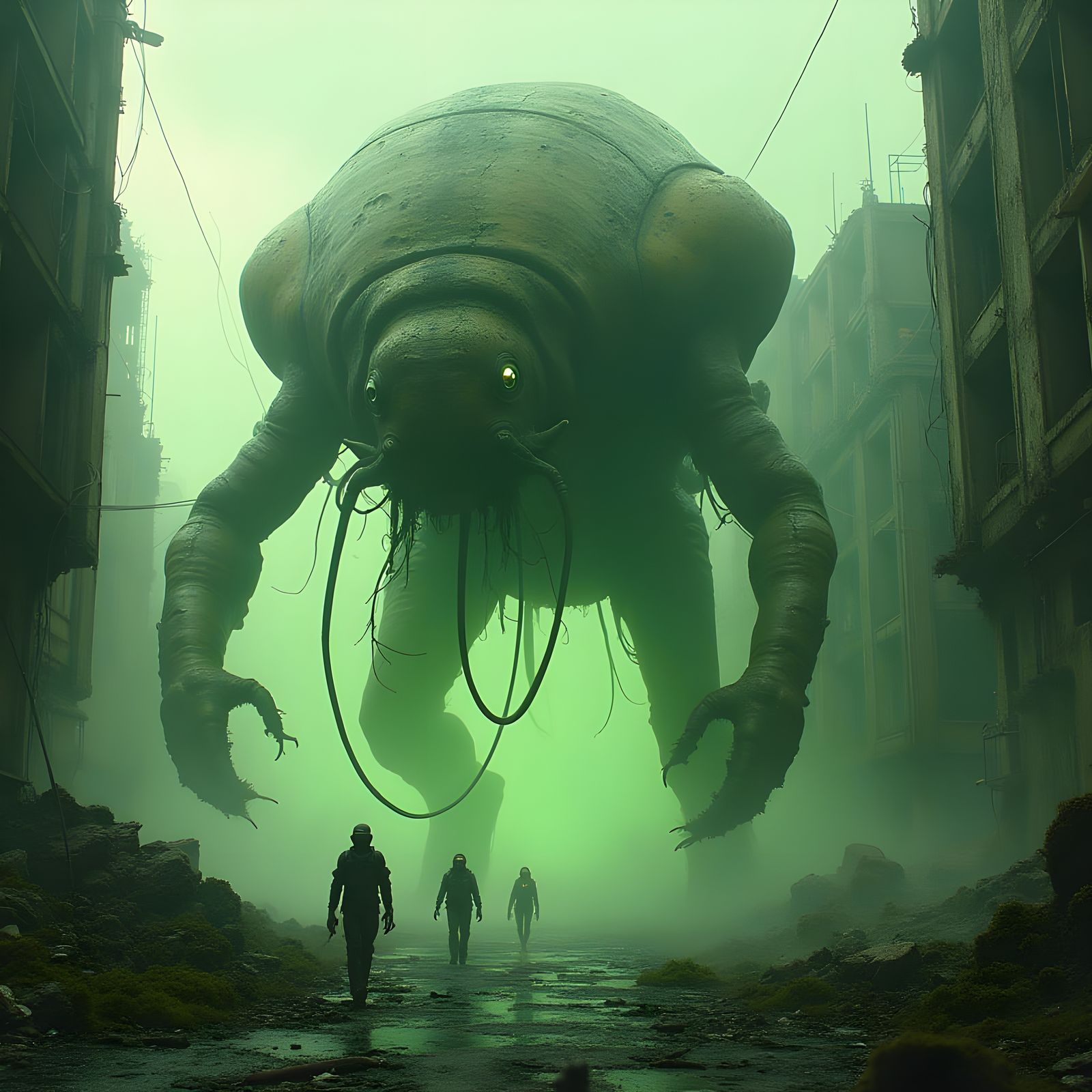 Radioactive Kaiju Stalks Ruined Cityscape