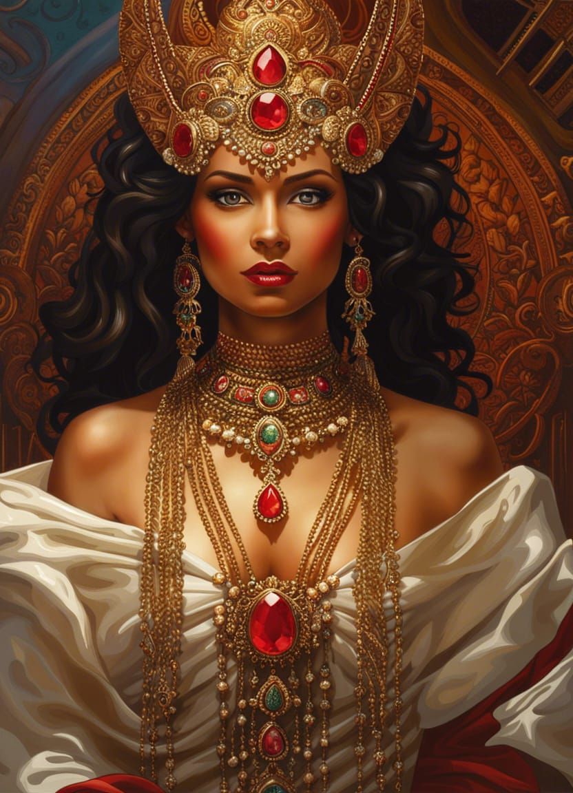 Majestic Bengali Goddess Portrait in Hyperdetailed Style