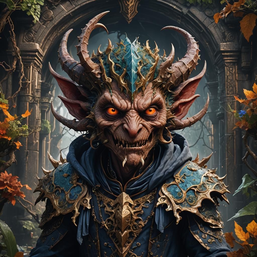 Detailed Imp Portrait: Fantasy Concept Art