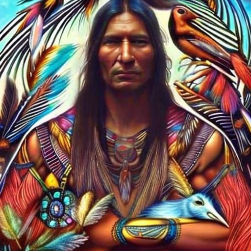 Native American Chief in Nature Concept Art