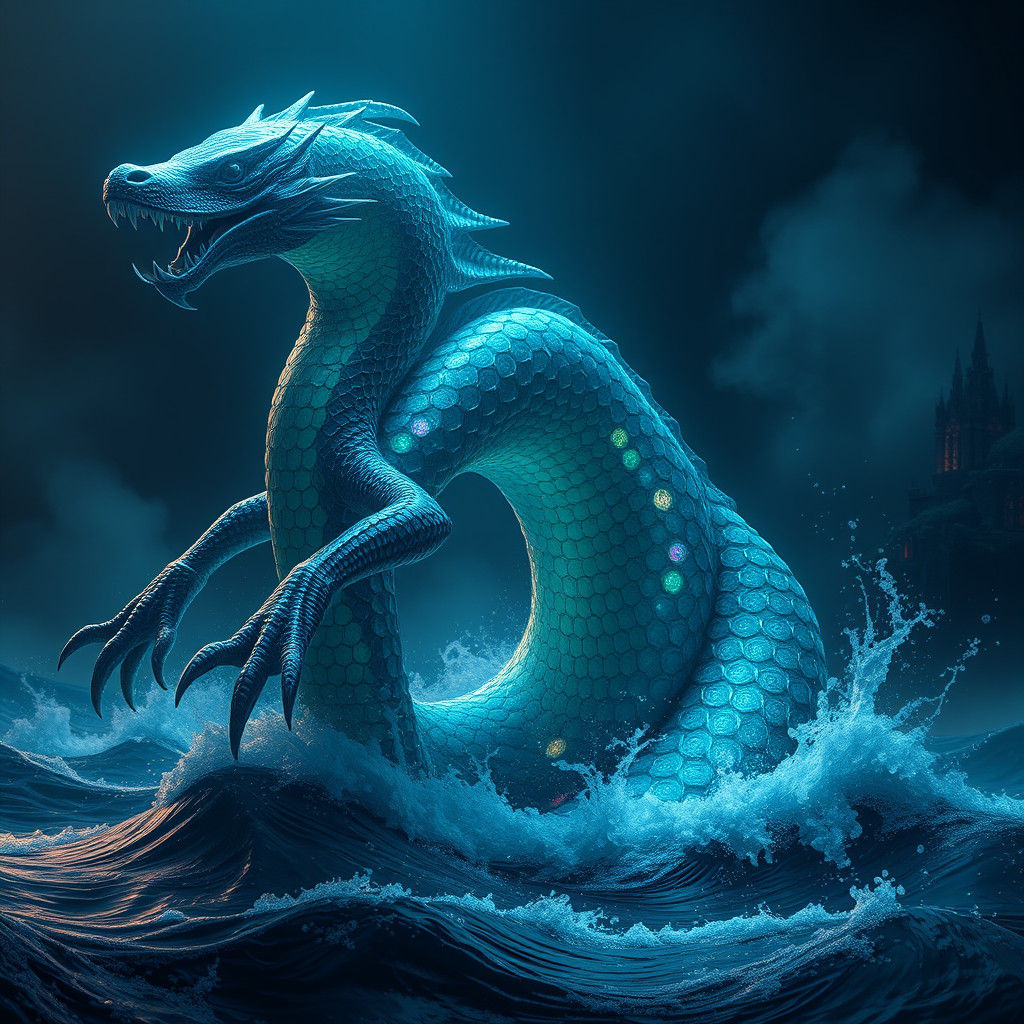 Colossal Sea Serpent Emerges from the Deep