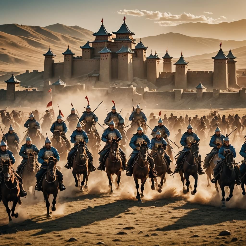 Mongolian Warriors Conquest of a Fortified Castle