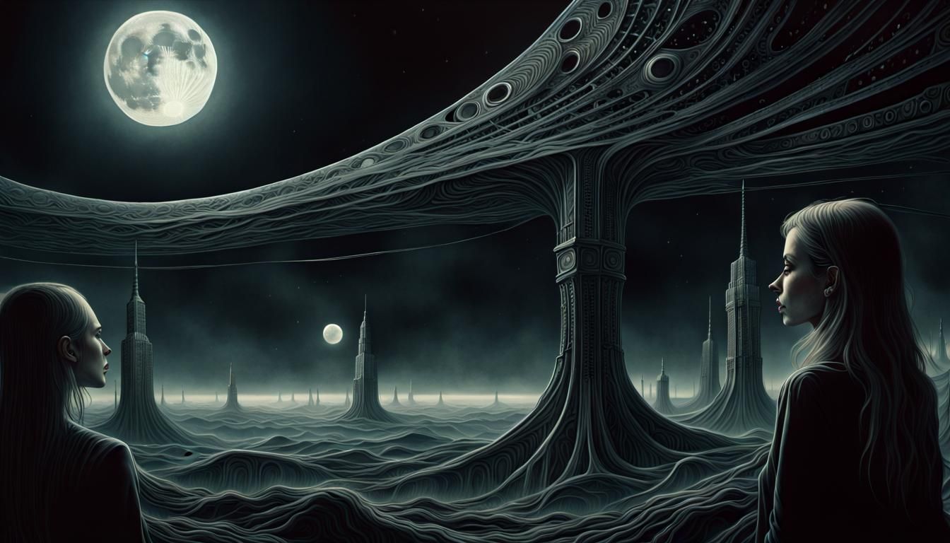 Cosmic Horror: Awe-Inspiring Moon Machine Fill Sky