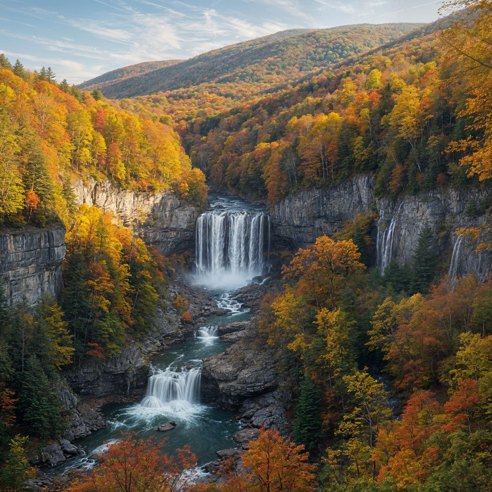 Spectacular Autumn Waterfalls in Pennsylvania's Cook Forest