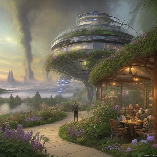Futuristic Finnish Garden: Ethereal Fantasy in Hyperdetail