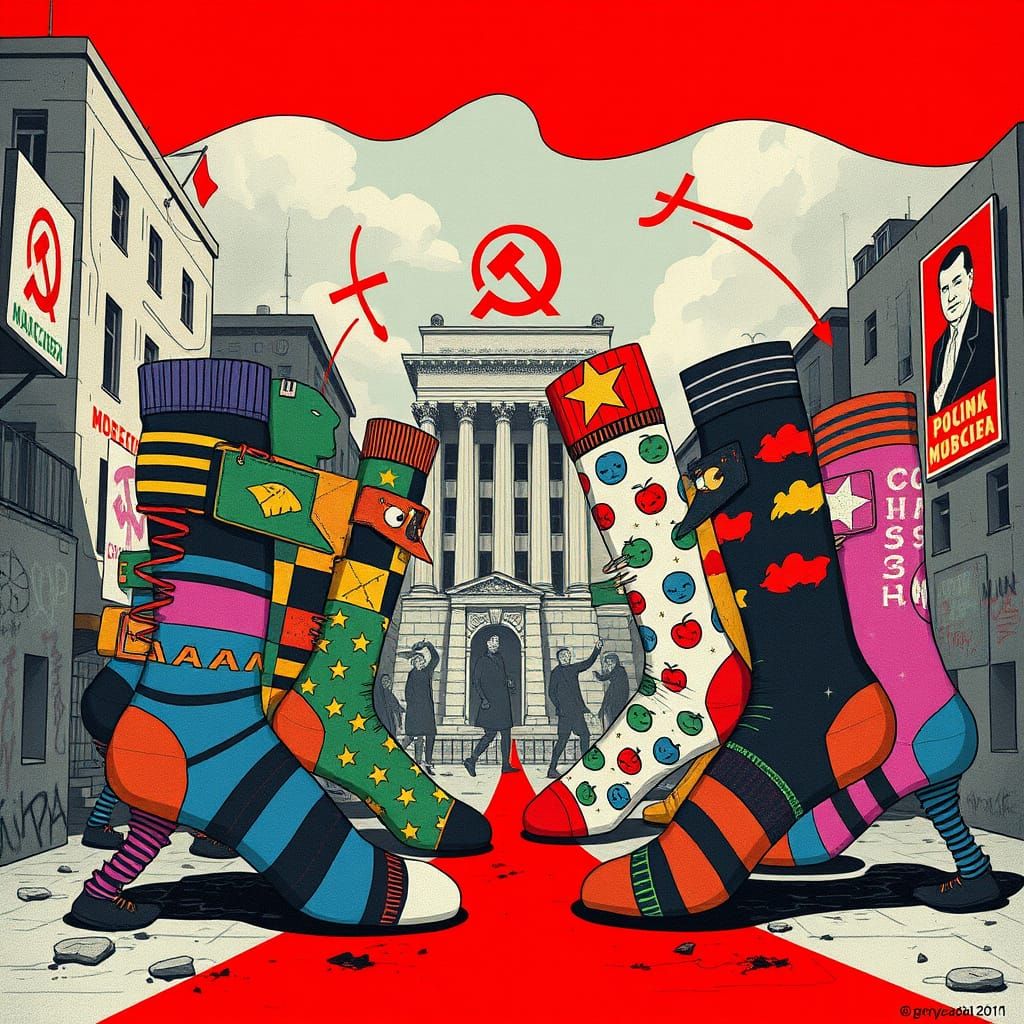Socks Engage in Ideological Standoff in Soviet-Inspired Urba...