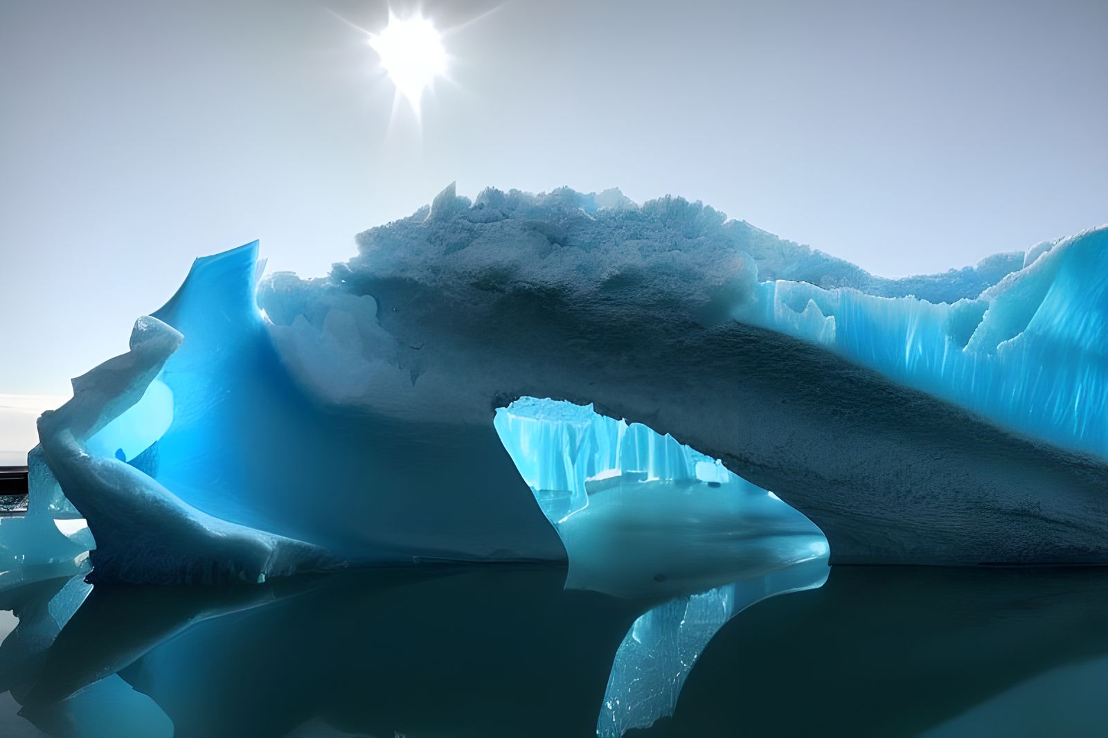 Breathtaking Blue Iceberg Photographic Masterpiece