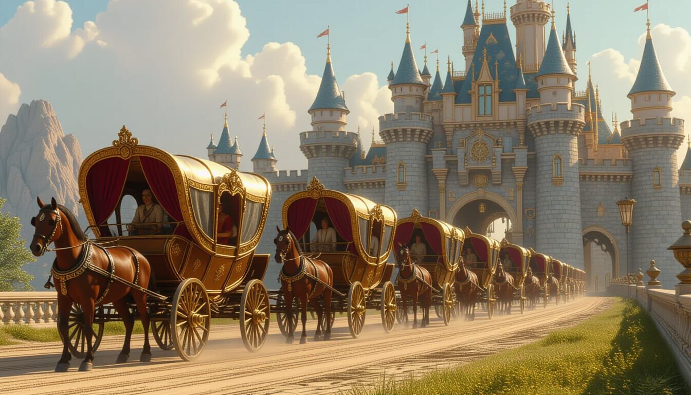 Caravan Escapes Royal Palace: Art Nouveau and Sci-Fi Blend