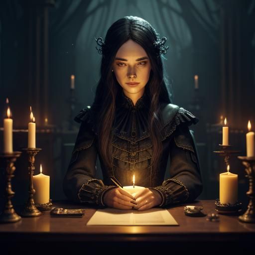 Creepy Candlelit Scene with Shadowy Figures