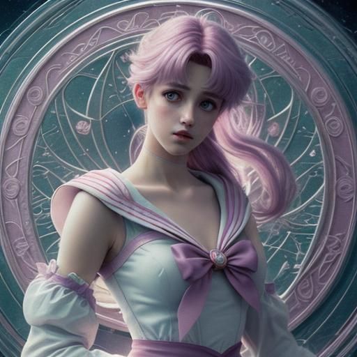 Sailor Moon in Art Nouveau Pastel Style