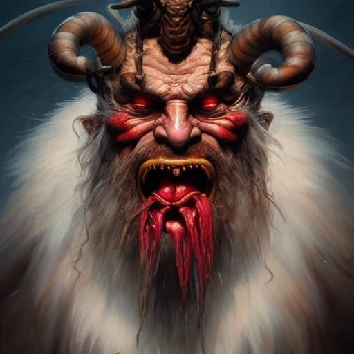 Merry Krampus with his happy face.