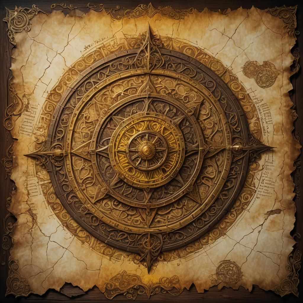 Ancient Paper with Intricate Patterns, Fantasy Concept Art