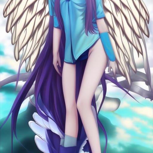 Anime Style Angel Wings Digital Art