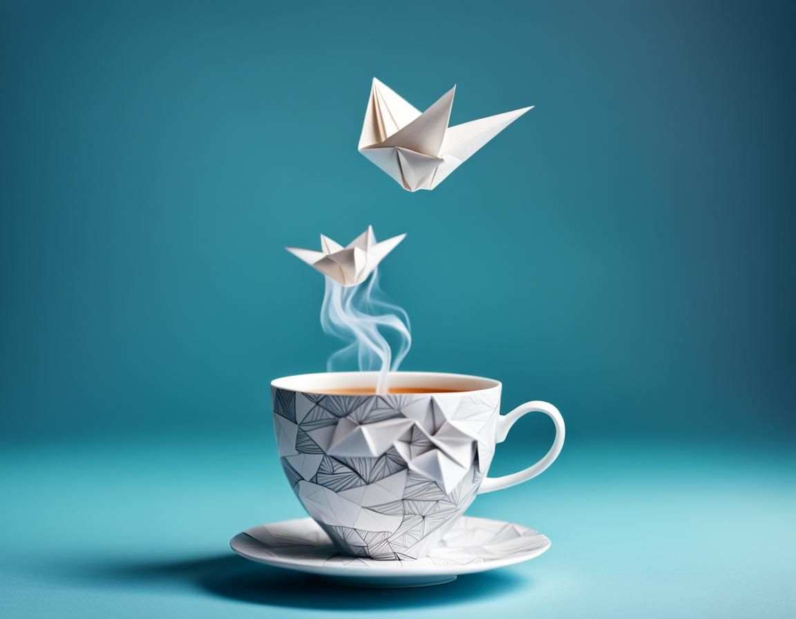 Origami Tea Cup: A Papercraft Still Life