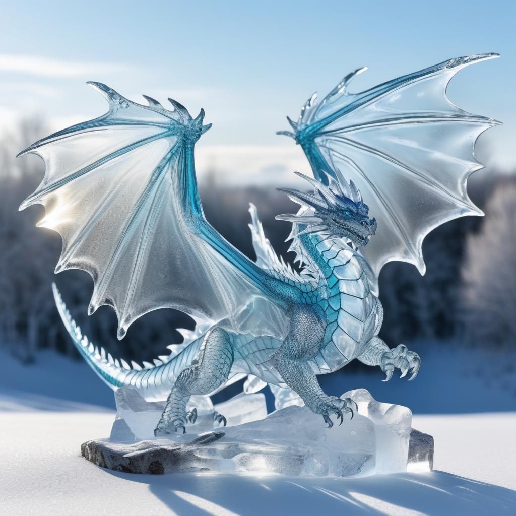Icy Dragon Ready to Take Flight
