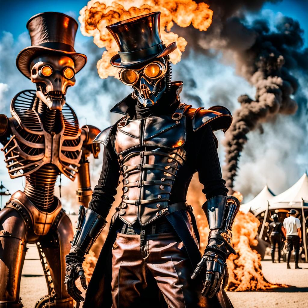Steampunk Xenomorph at Burning Man Effigy