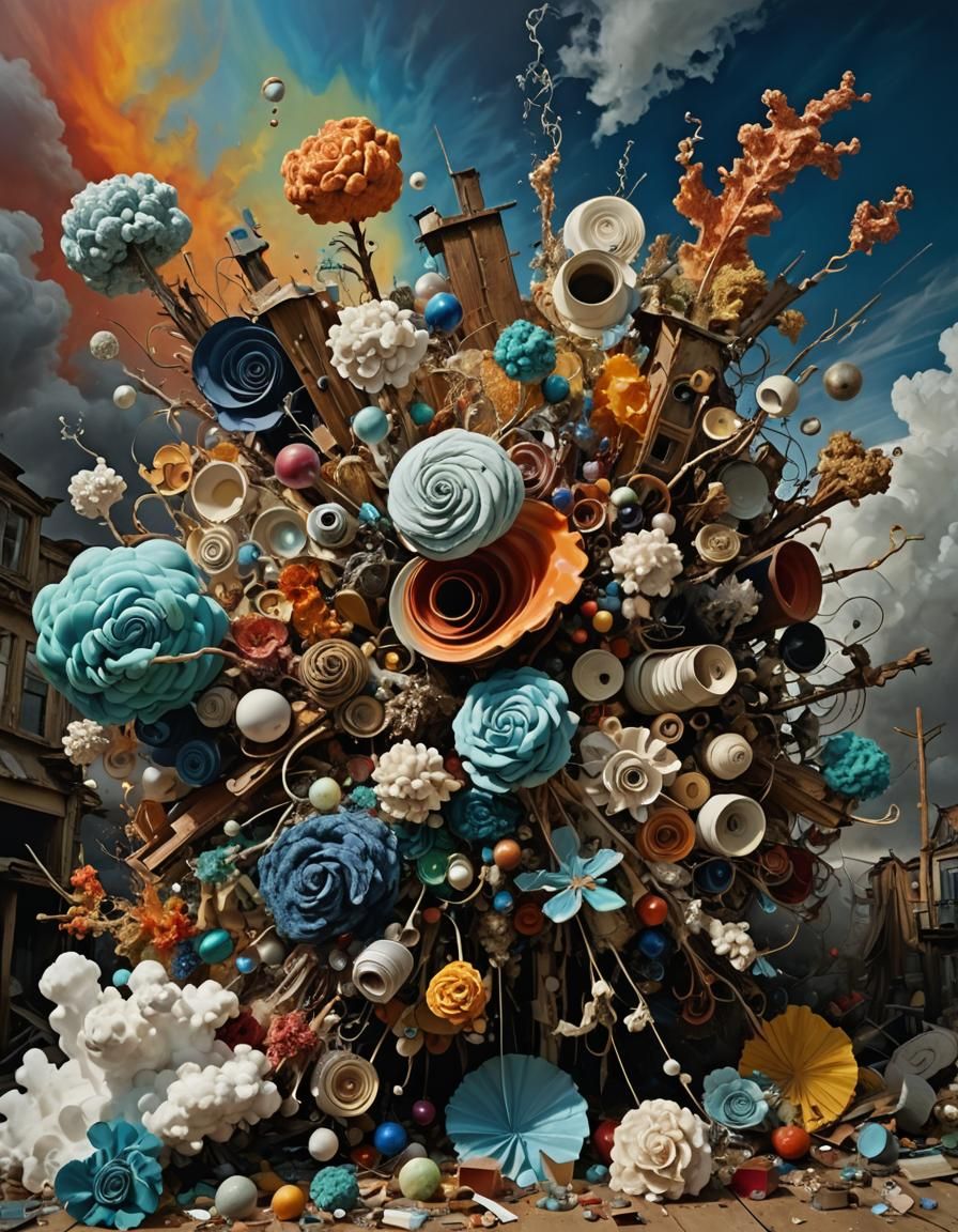 Surreal Cloud of Disparate Materials