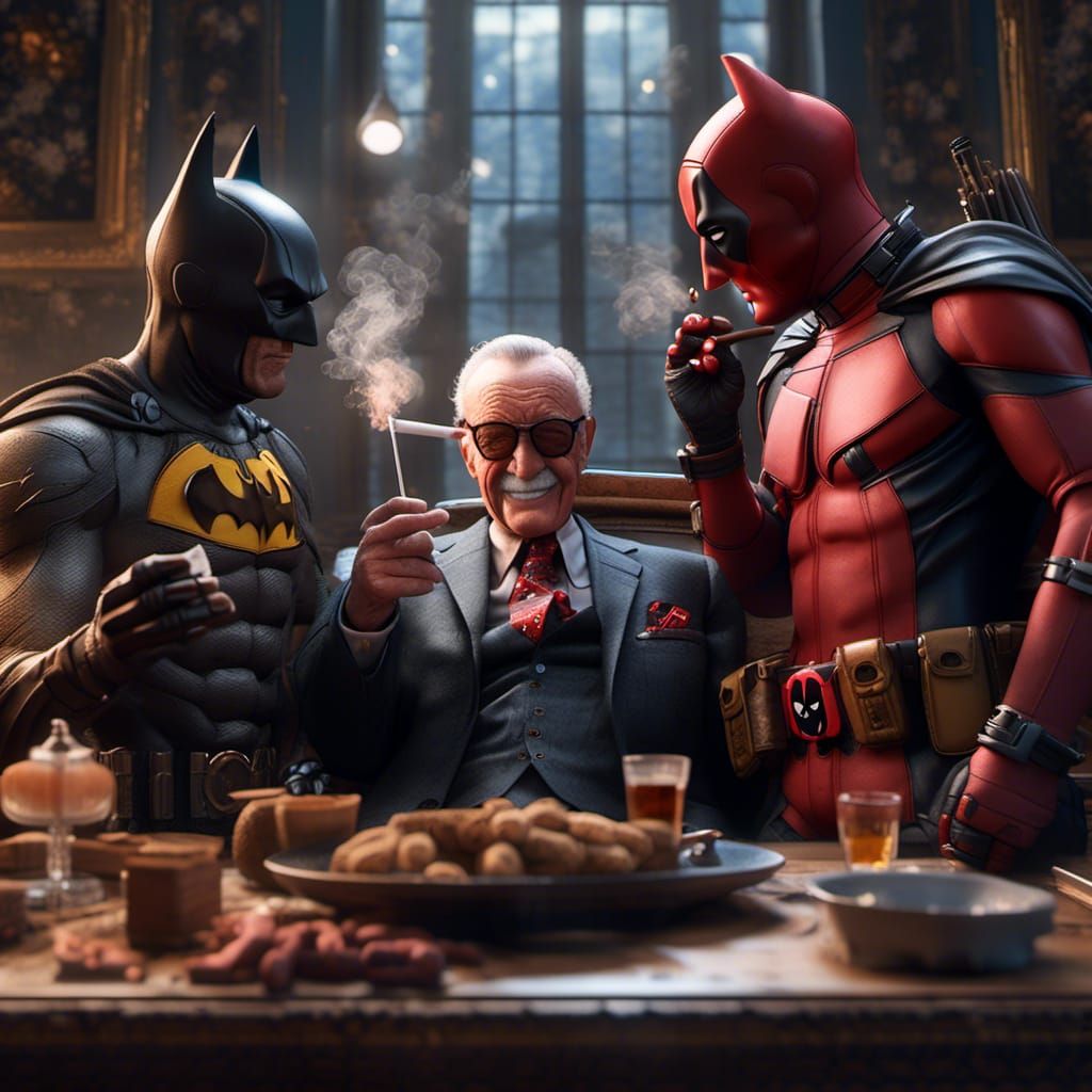 Batman, Deadpool, and Stan Lee: Hyperrealistic Art